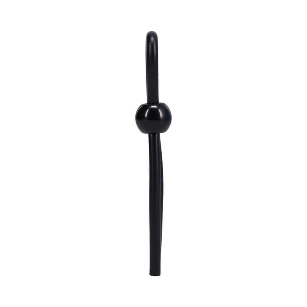 Rock Solid The Lasso Single Lock Adjustable Silicone Cock Tie Black with flexible silicone cord and lock mechanism.