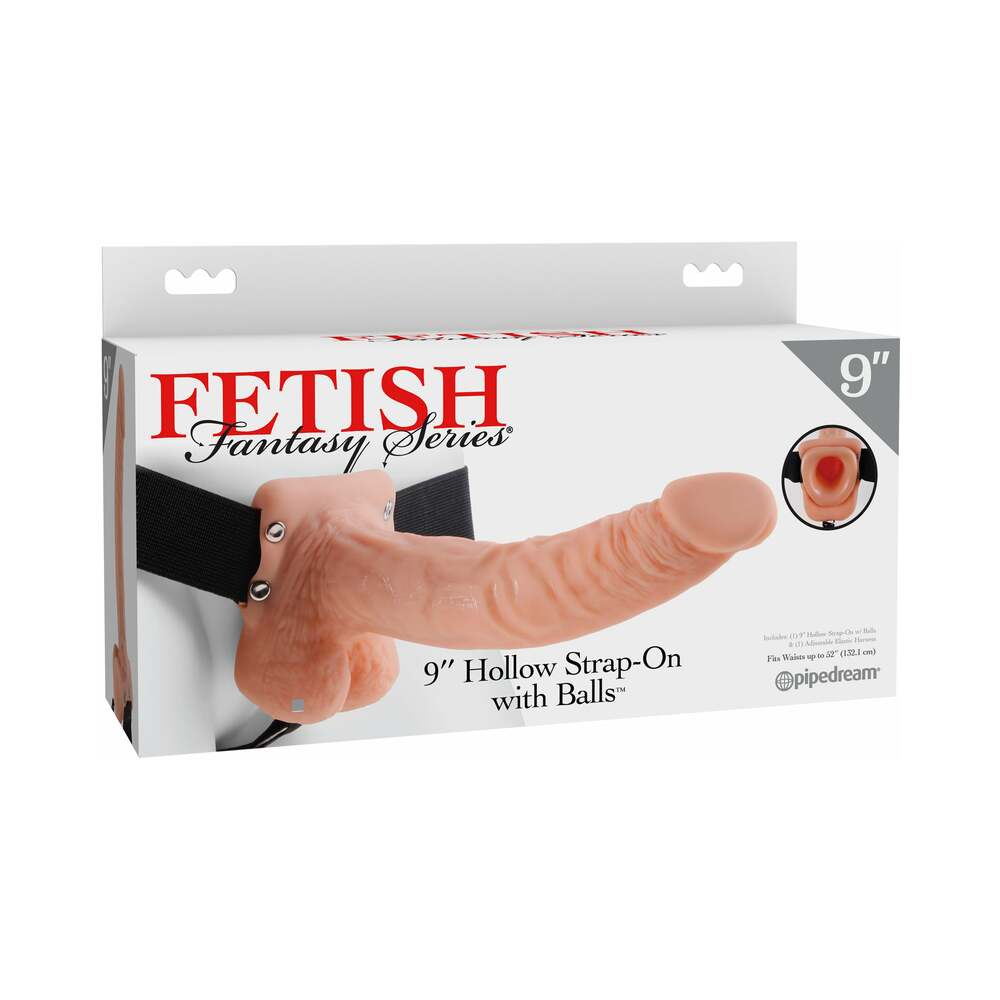 Fetish Fantasy Series 9 inches Hollow Strap-On with Balls Light/Black