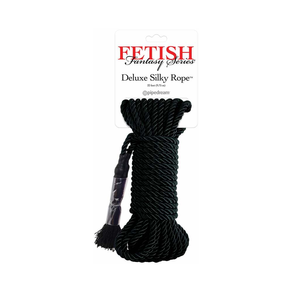 Fetish Fantasy Series Deluxe Silk Rope 9.75 m / 32 ' Black