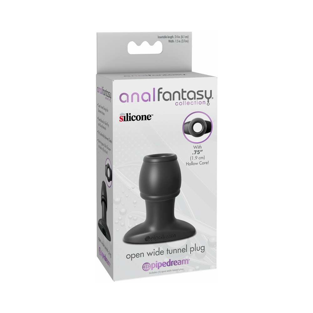 Anal Fantasy Collection Silicone Open Wide Tunnel Plug Black