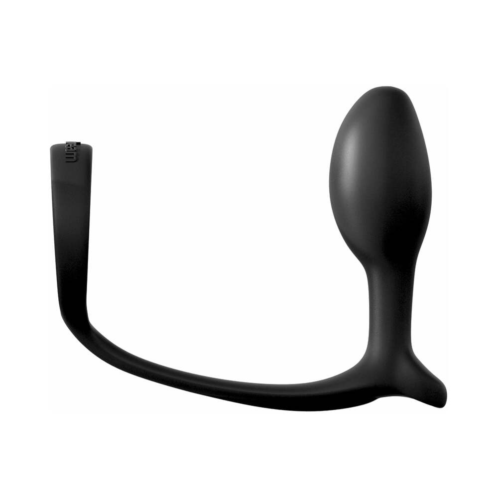 Anal Fantasy Collection Silicone Ass-Gasm Cock Ring Beginner's Plug Black