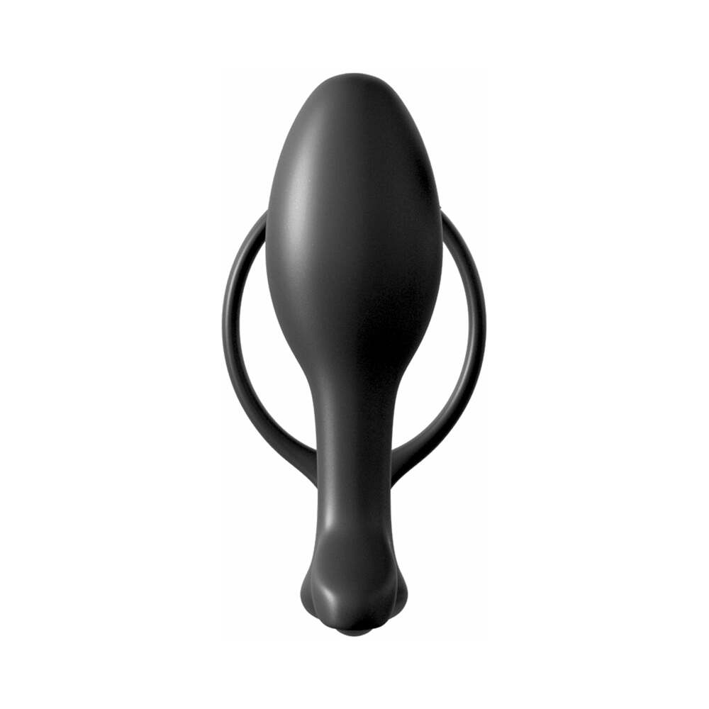 Anal Fantasy Collection Silicone Ass-Gasm Cock Ring Beginner's Plug Black