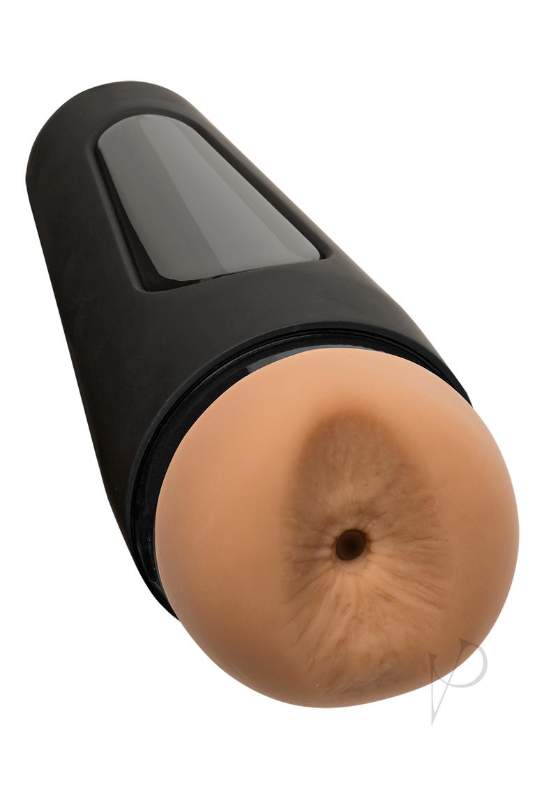 Man Squeeze Bear Ultraskyn Masturbator Butt Vanilla detailed view of the hardshell design and realistic opening.