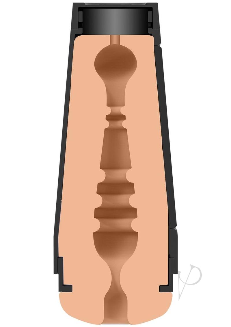 Man Squeeze Bear Ultraskyn Masturbator Butt Vanilla cutaway view showcasing its dual-layer design and lifelike texture.