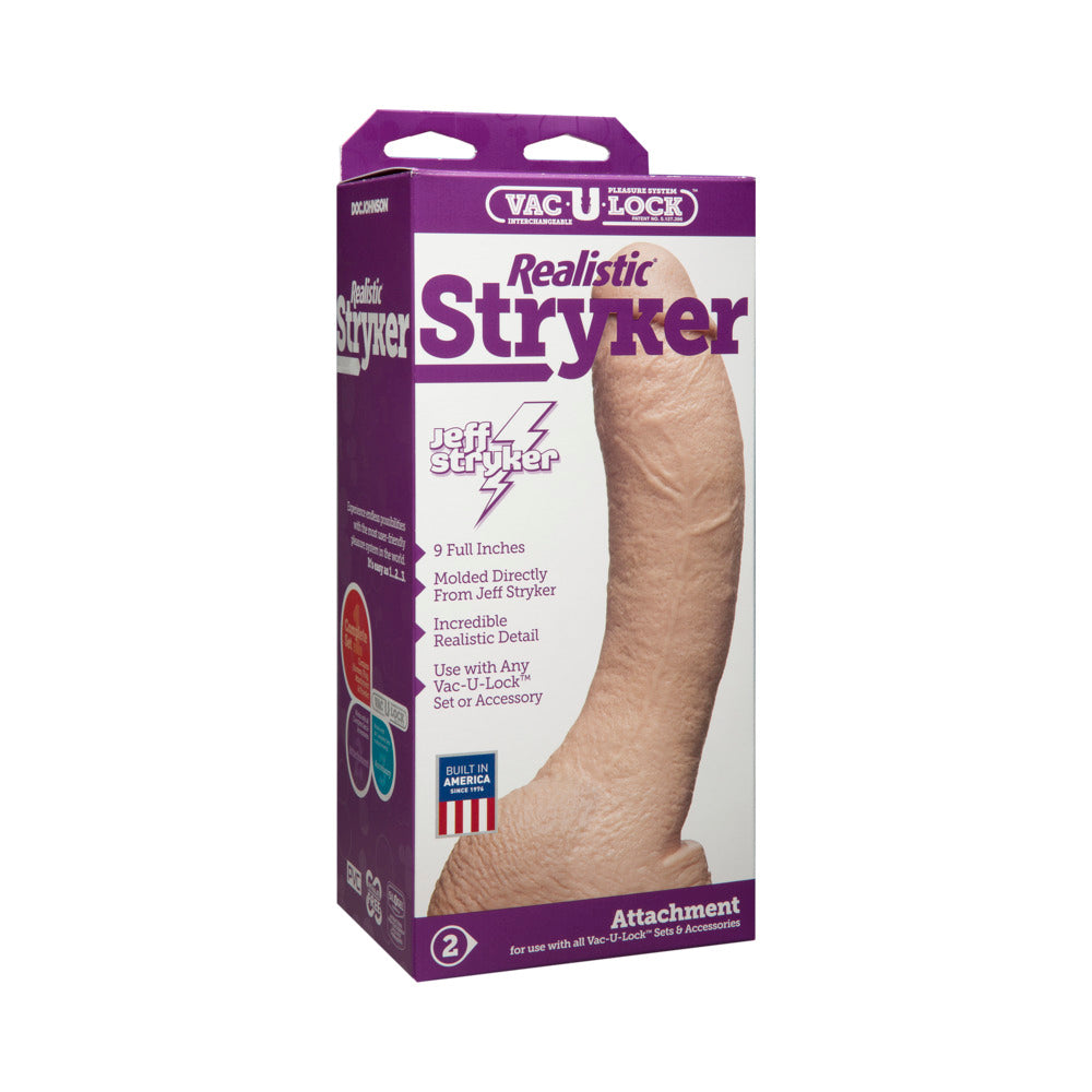 Vac-U-Lock Dildo Realistic Stryker White
