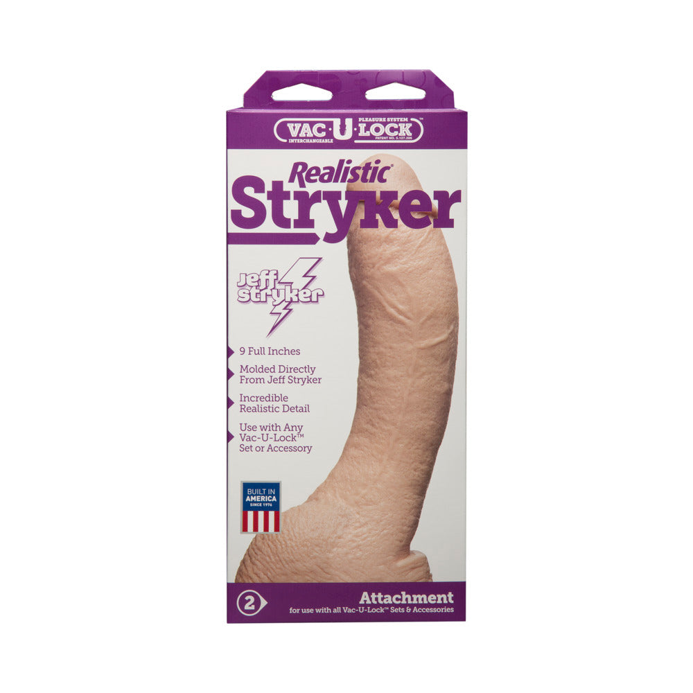 Vac-U-Lock Dildo Realistic Stryker White