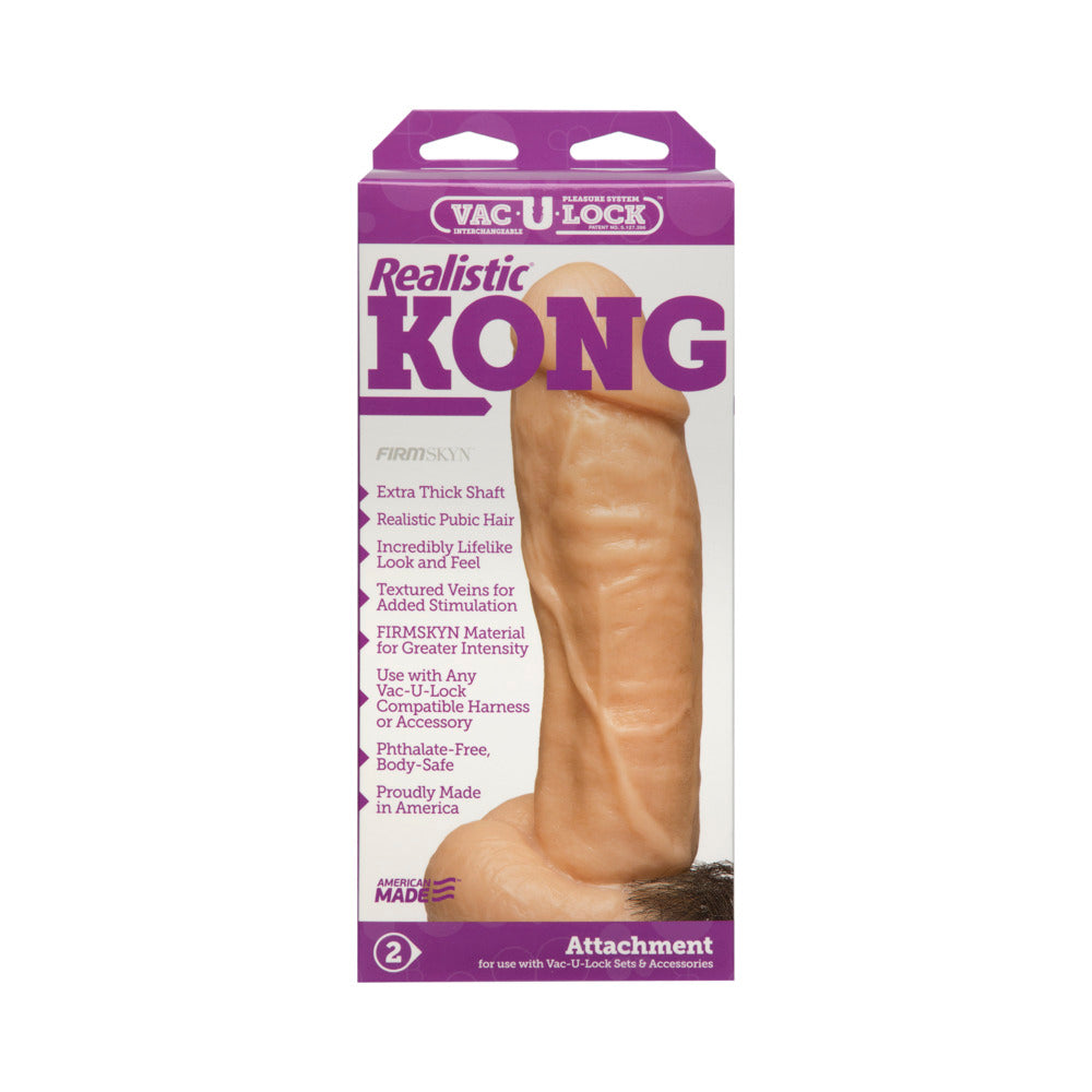 Vac-U-Lock Realistic Kong Firmskyn Dildo 8.5in - Vanilla