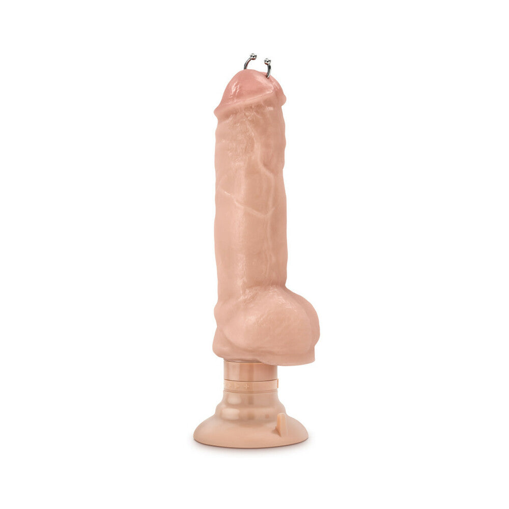 Loverboy Bad Boy Next Door Pierced 11 inches Vibrating Dildo with Balls Beige