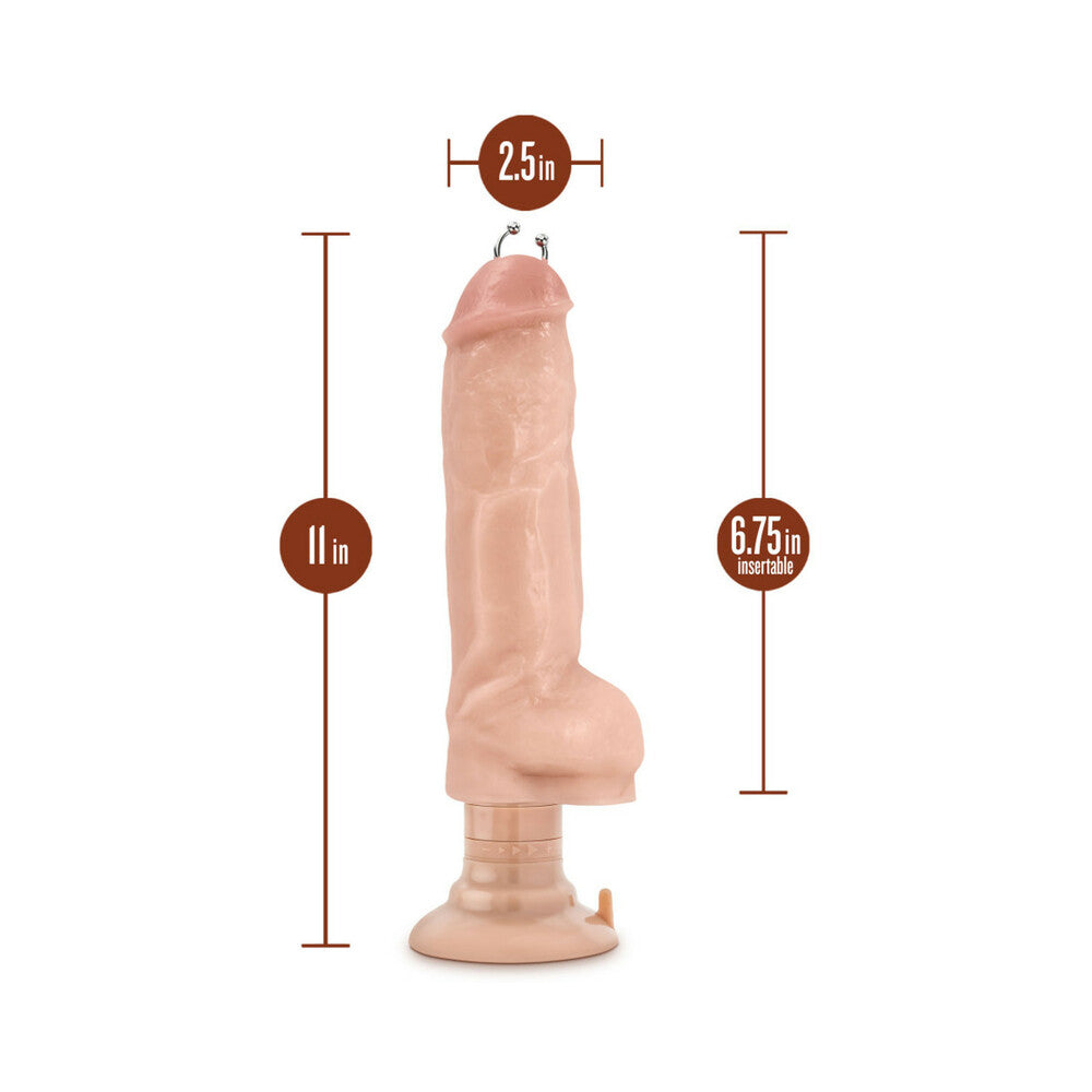 Loverboy Bad Boy Next Door Pierced 11 inches Vibrating Dildo with Balls Beige