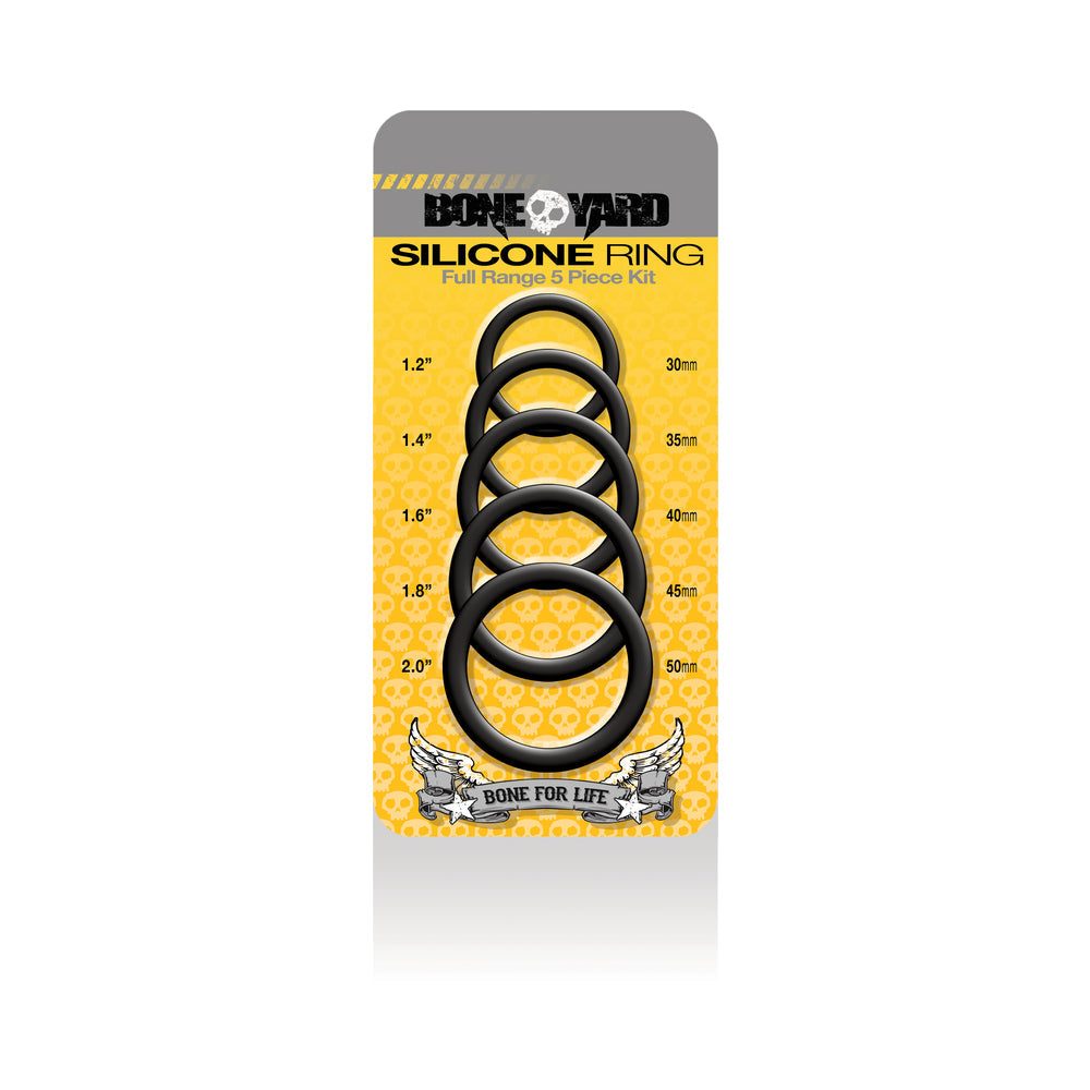 Boneyard Silicone Ring 5 Pcs Kit Black