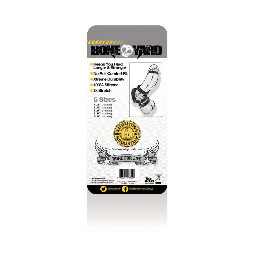 Boneyard Silicone Ring 5 Pcs Kit Black