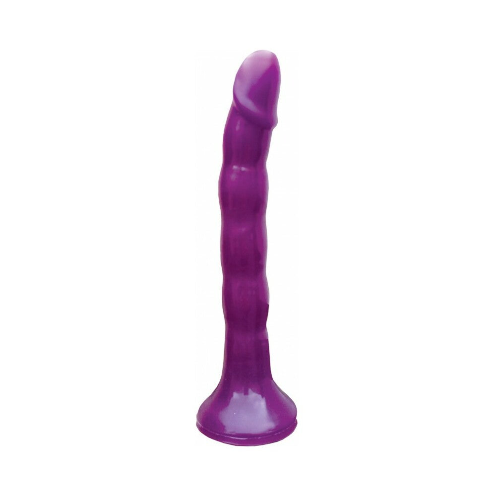 Skinny Me Strap On Dildo With Harness Purple 7 inches