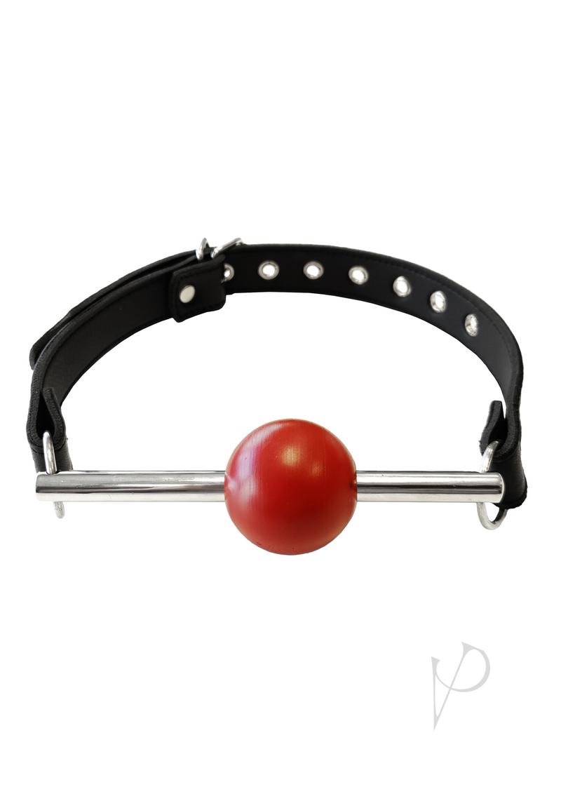 Rouge Ball Gag with Stainless Steel Rod Black and Red designed for comfortable restraint and enhanced play.