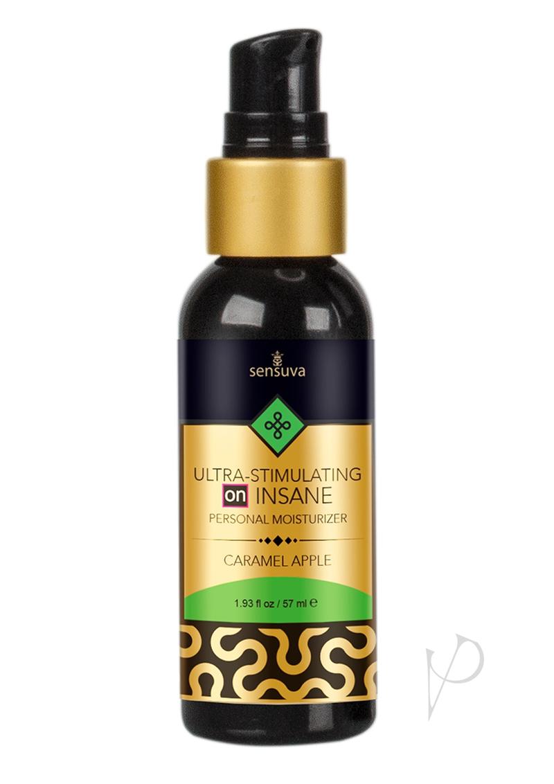 Sensuva On Insane Caramel Apple Hybrid Lubricant 1.93 oz bottle with sleek design and pump top.