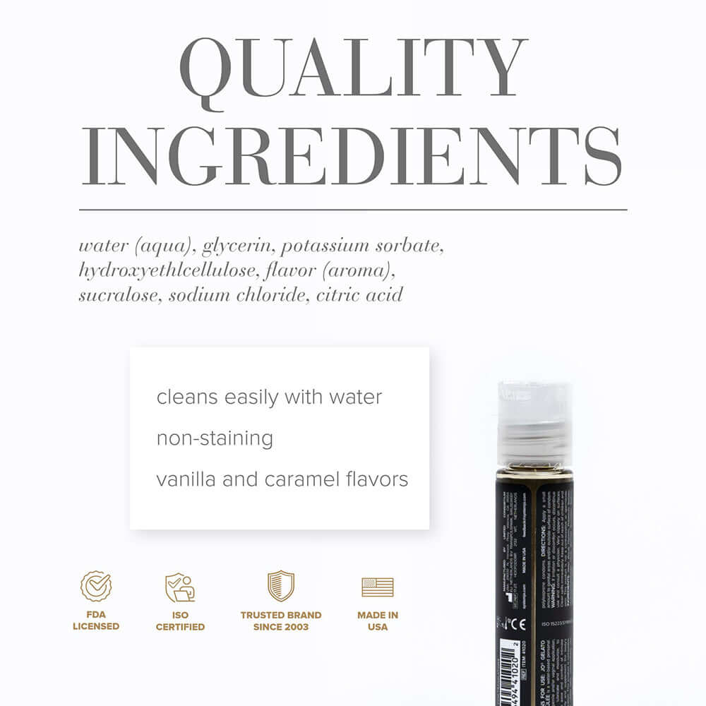 JO Gelato Creme Brulee Flavored Water-Based Lubricant 1 oz.