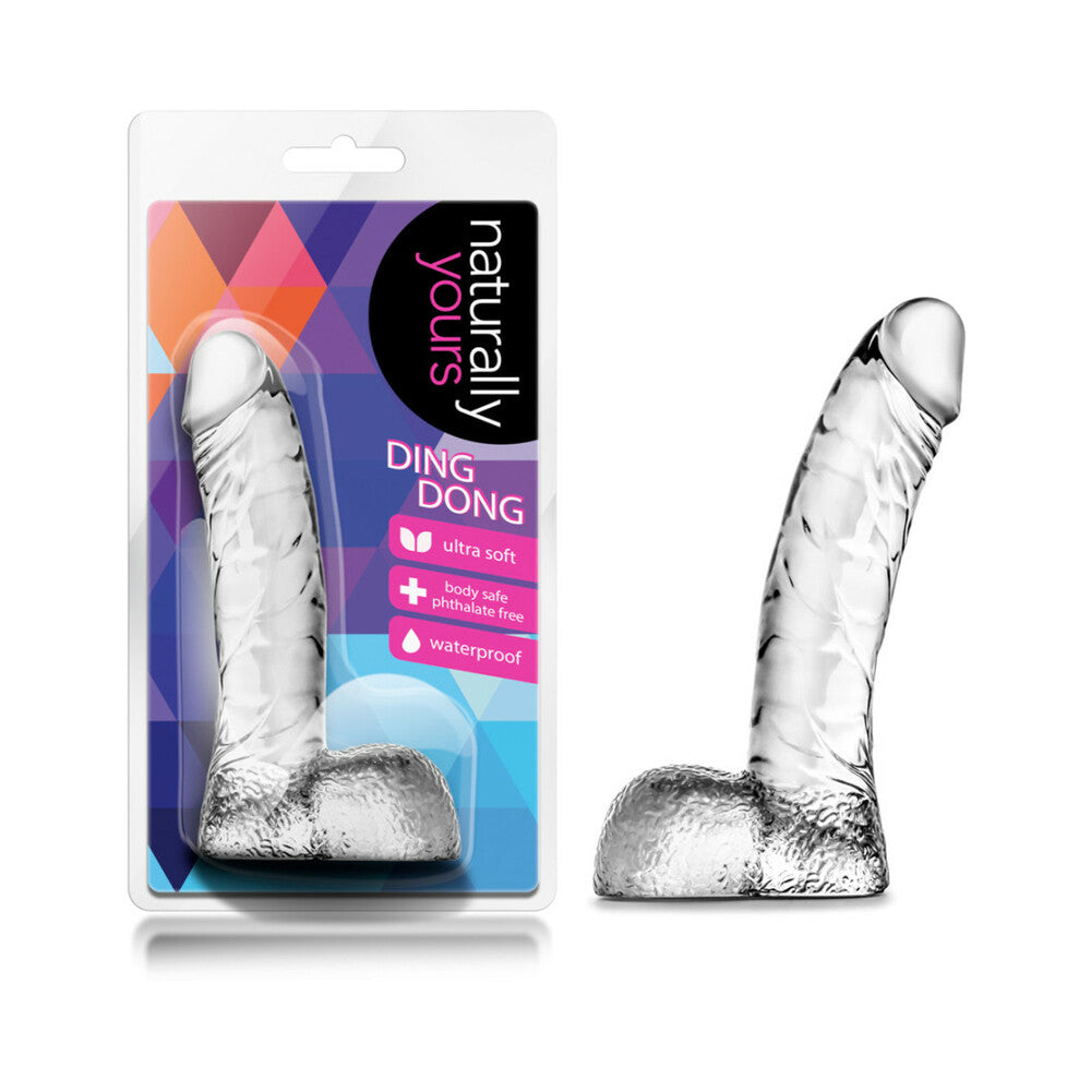 Blush Naturally Yours Ding Dong Realistic 5.5 inches Dildo with Balls Clear