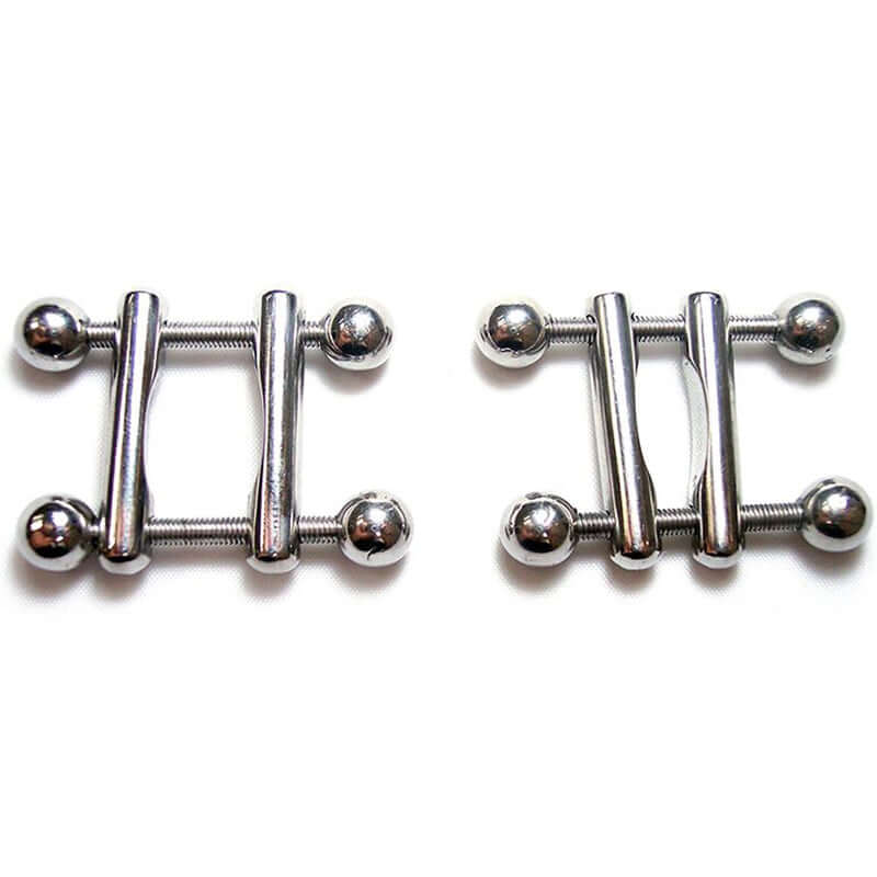 Rouge Ball End Nipple Clamps featuring adjustable pressure levels and sleek design with decorative ball ends.