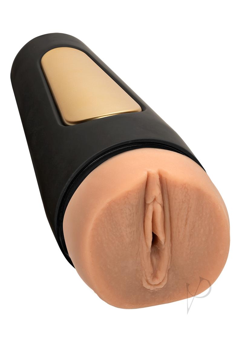 Main Squeeze Endurance Trainer Ultraskyn Pussy Stroker close-up showing realistic design and hard-case construction.