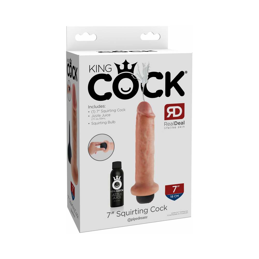 King Cock 7 inches Squirting Cock Realistic Dildo Beige
