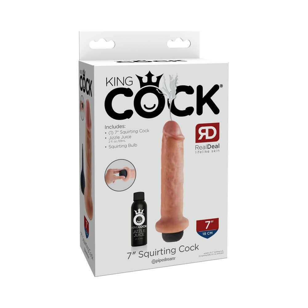 King Cock 7 inches Squirting Cock Realistic Dildo Beige