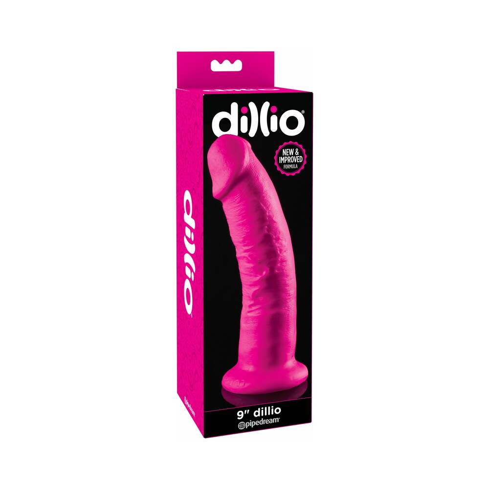 Dillio 9 inches Realistic Dildo With Suction Cup Pink
