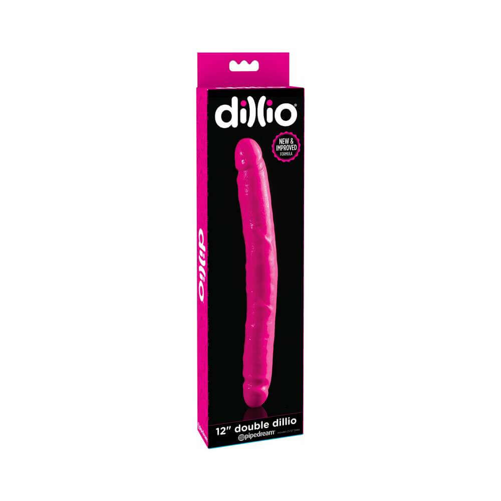 Dillio 12 inches Double Dong Realistic Dual-Ended Dildo Pink