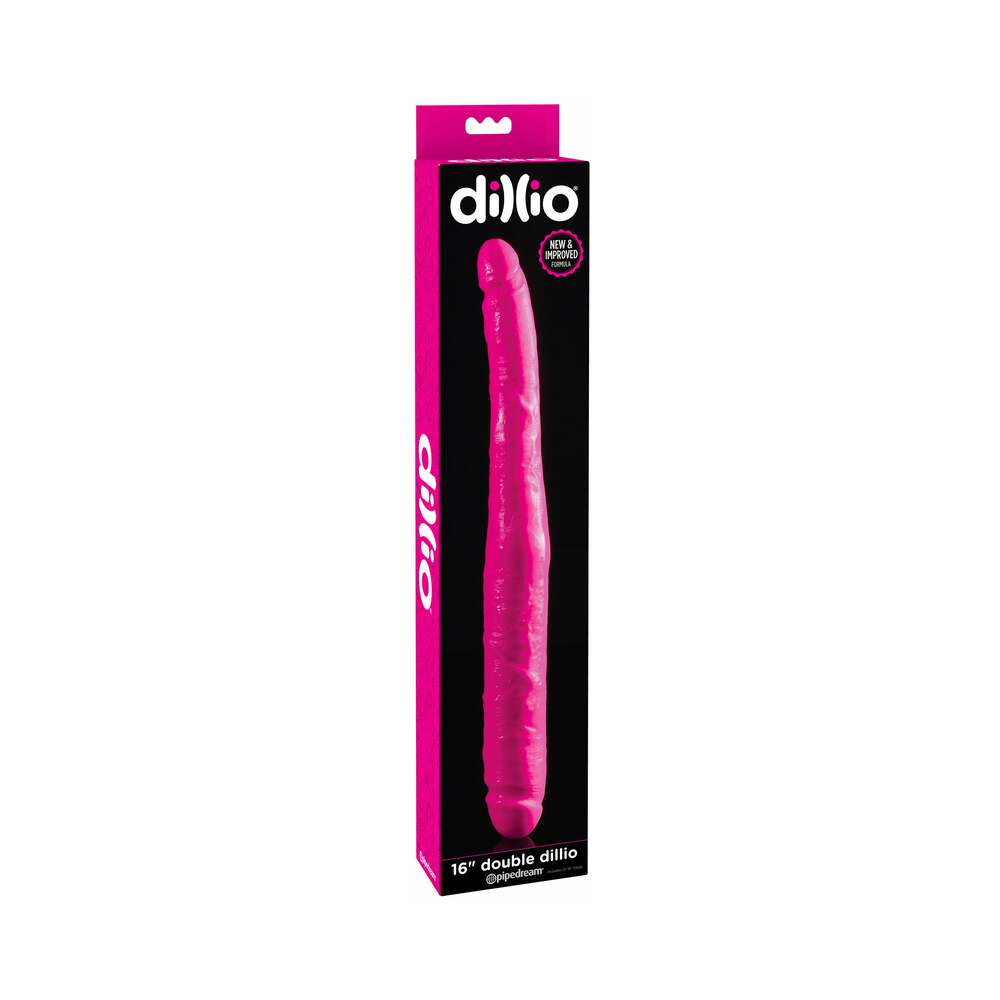 Dillio 16 inches Double Dong Realistic Dual-Ended Dildo Pink