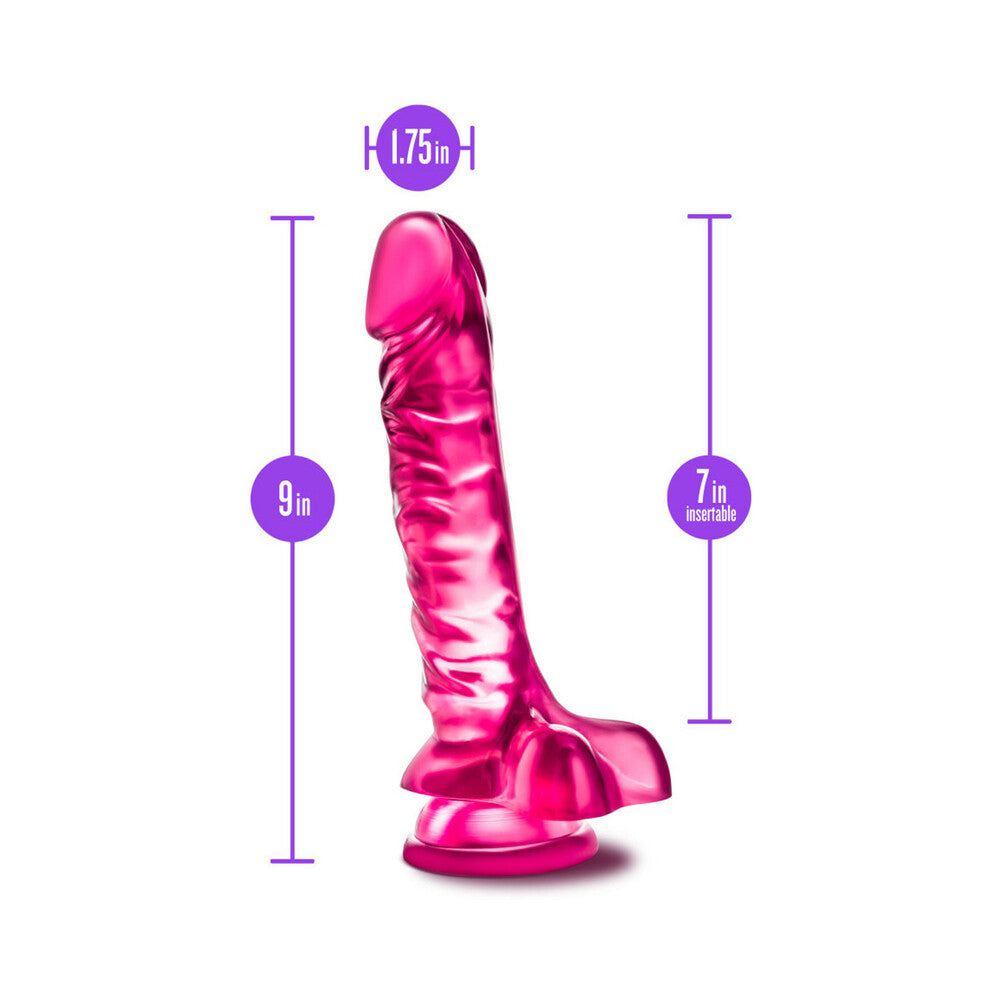 B Yours Basic 8 Realistic 9 inches Dildo with Balls Pink
