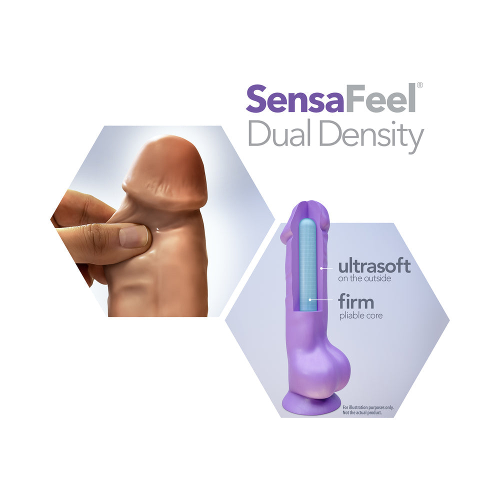 Au Naturel 7 inches Sensa Feel Fat Boy Posable Dual Density Dildo Tan