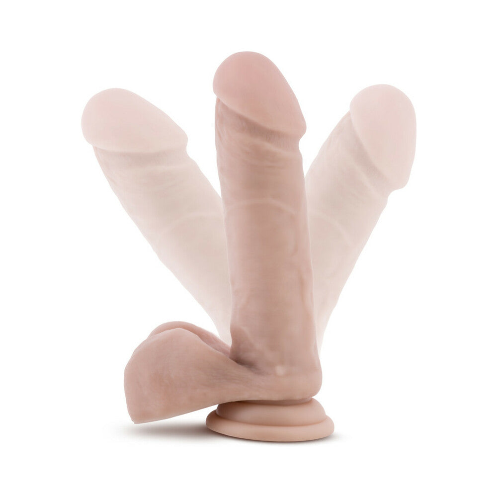 Au Naturel 8 inches Posable Dual Density Dildo with Balls Beige