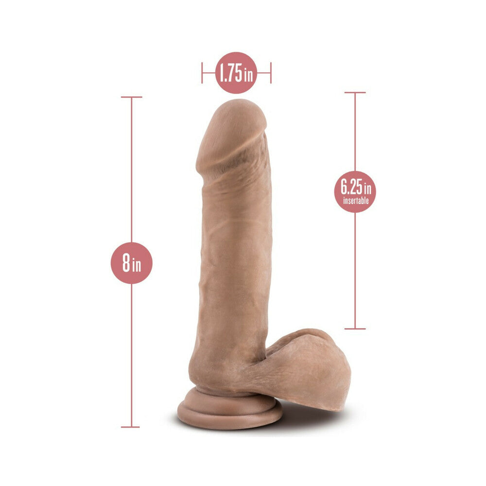 Au Naturel 8 inches Posable Dual Density Dildo with Balls Tan