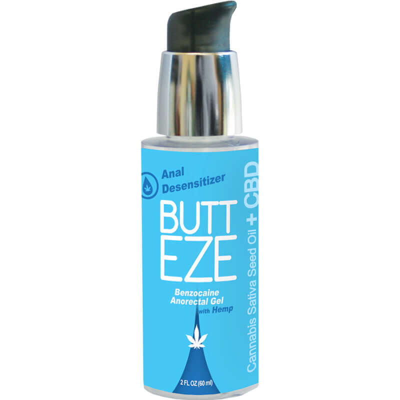 Butt Eze Anal Desensitizing Lubricant 2 Oz Bottle with benzocaine for smooth anal play.