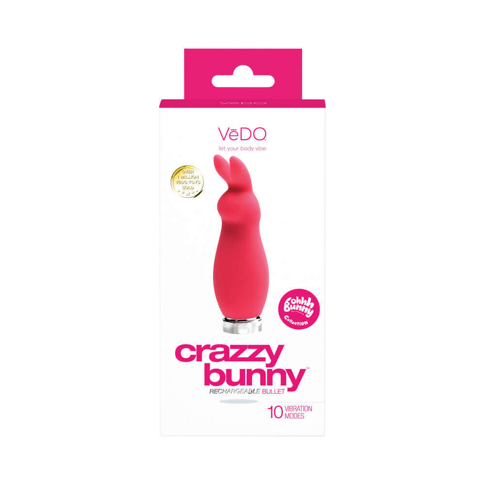 VeDO Crazzy Bunny Rechargeable Mini Vibe - Pretty In Pink