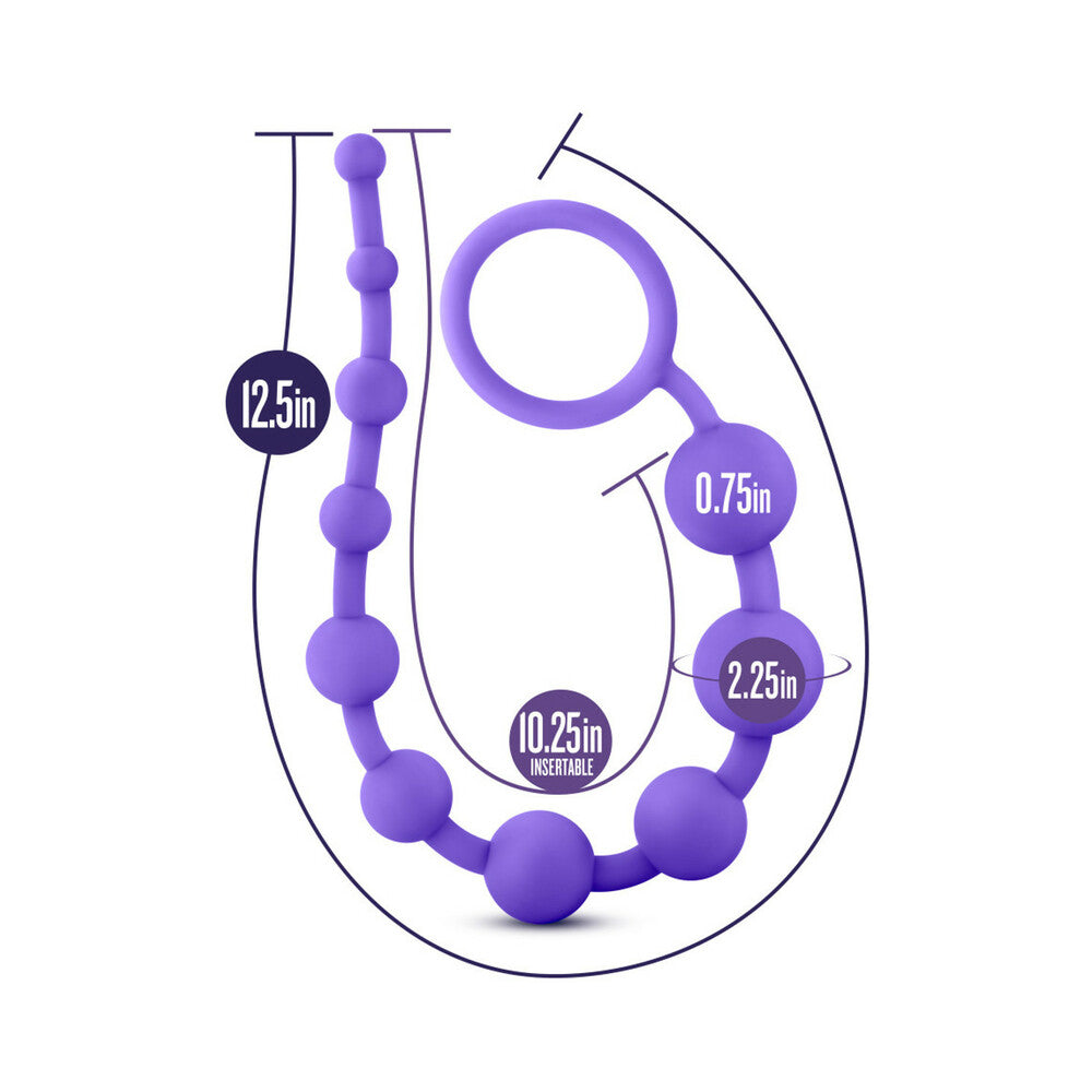 Blush Luxe Silicone 10 Beads for Anal Play Purple