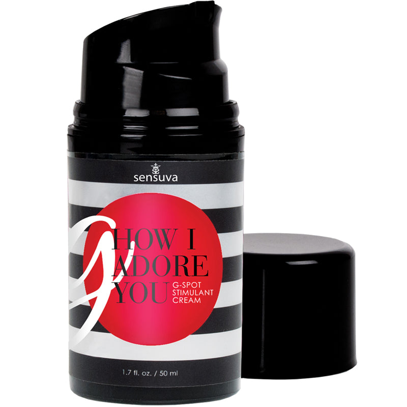 Sensuva G How I Adore You G Spot Stimulant Cream For Her 1.7 Oz packaging on a white background
