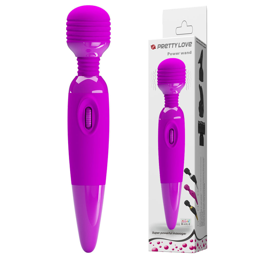 Pretty Love Power Wand Massager Purple with sleek design and powerful vibrations for versatile pleasure.