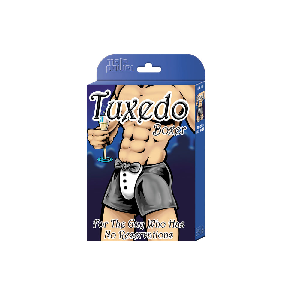 Male Power Tuxedo Boxer Black O/S