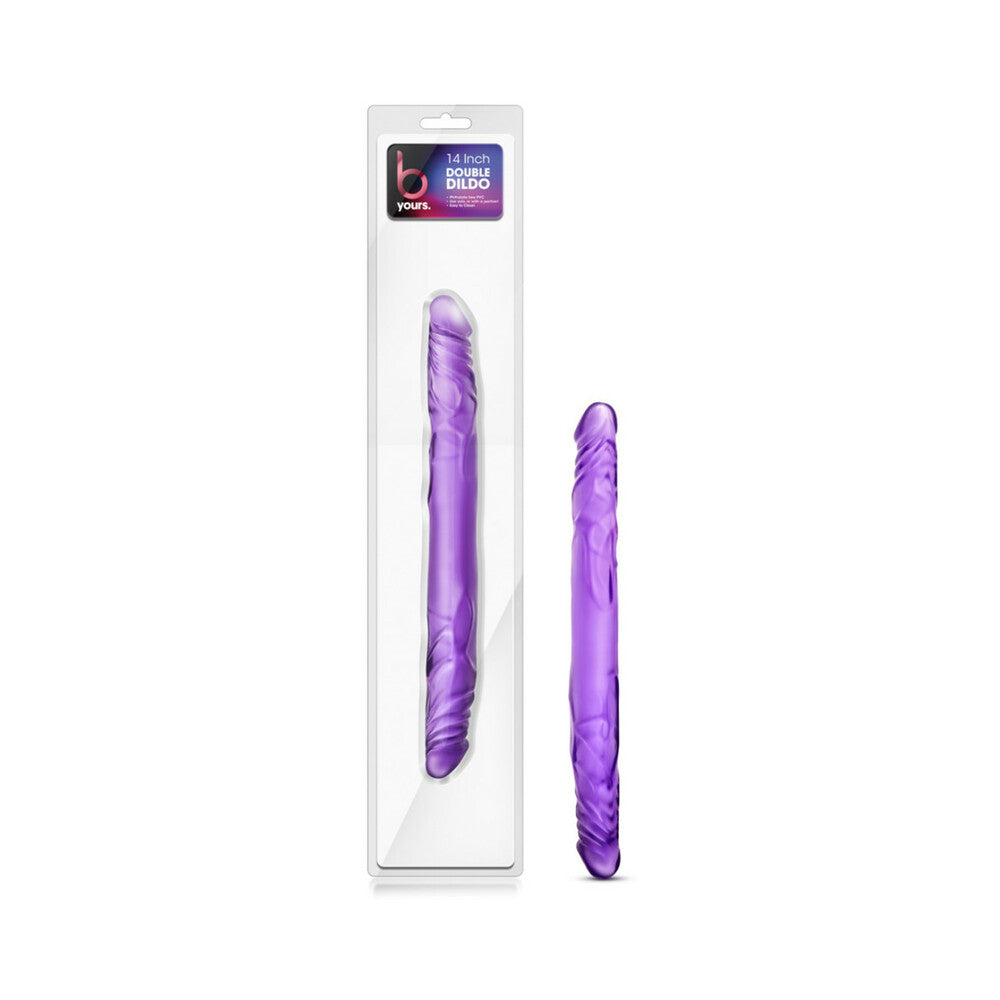 B Yours 14 inches Double Dildo Purple