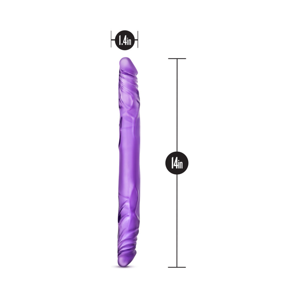 B Yours 14 inches Double Dildo Purple