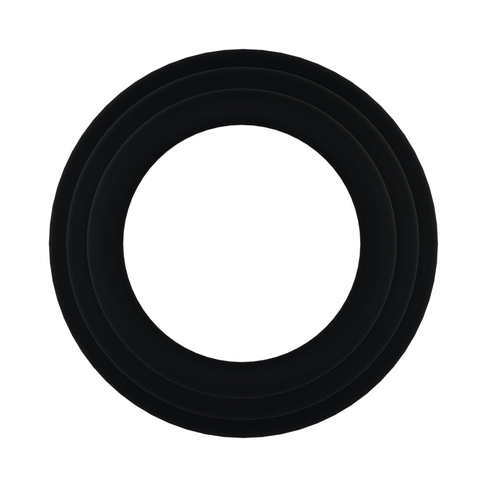 Rock Solid Black Gasket Silicone 3pc Set (.75in,1in,1.25in)