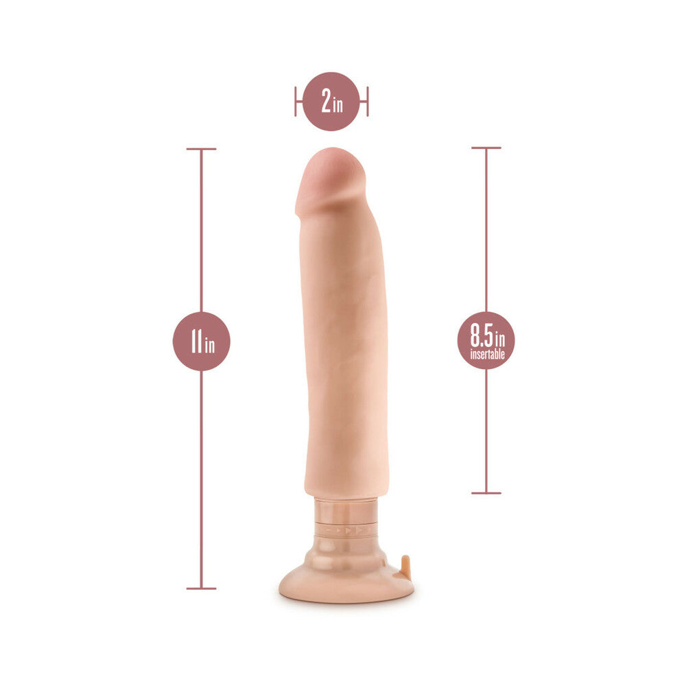 Au Naturel 11 inches Magnum Vibrating Dong Dual Density Dildo Beige