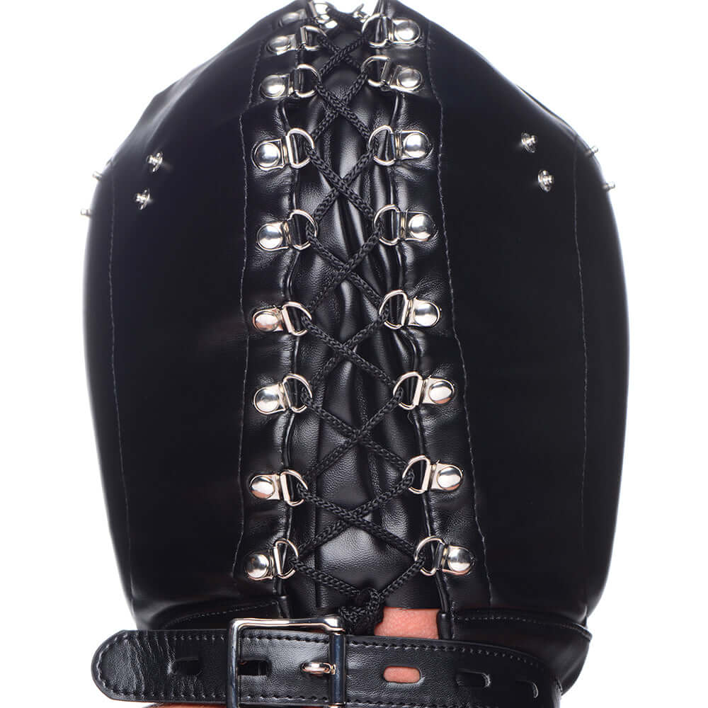 Master Series Muzzled Universal BDSM Hood with Removeable Muzzle
