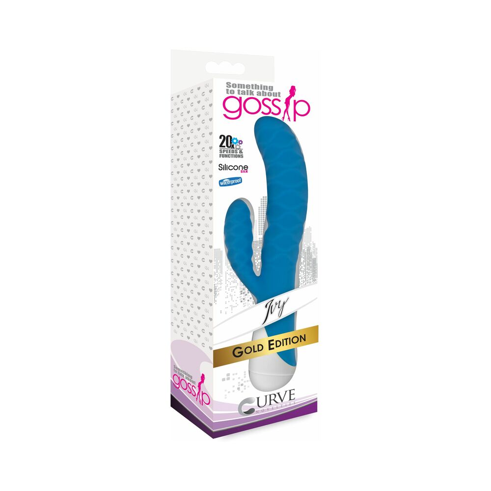 Gossip 20X Ivy 3 speed 17 function Waterproof Dual motors 180 Degree Flexible stimulator Azure