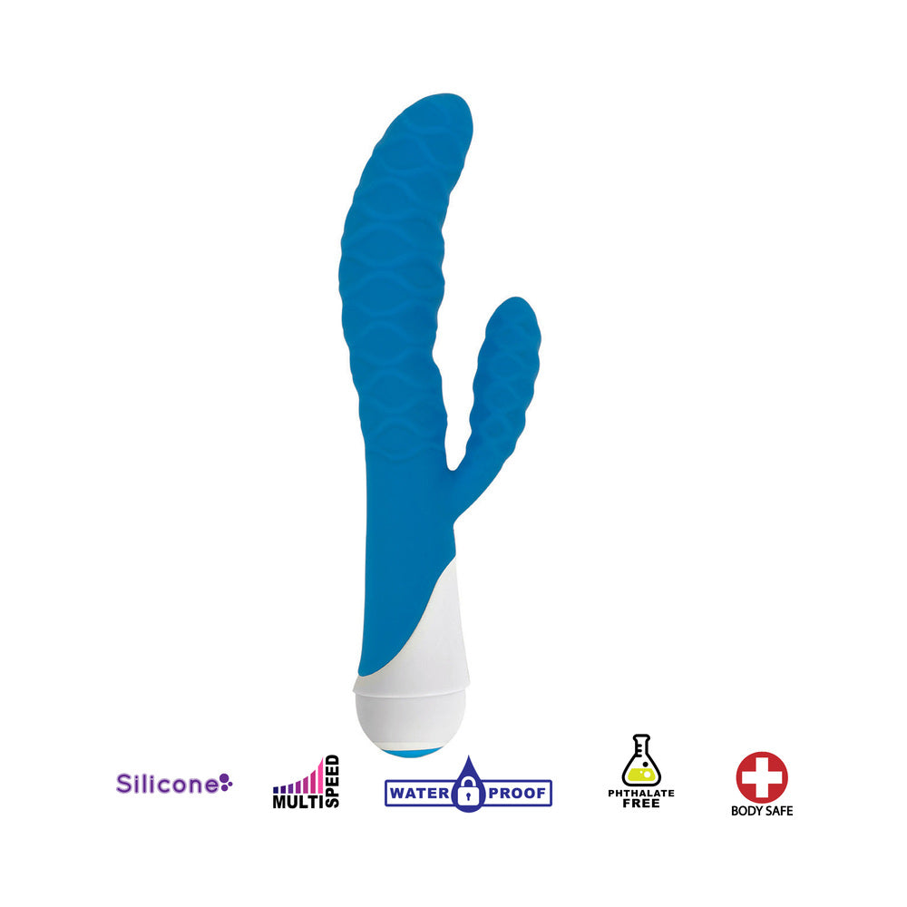 Gossip 20X Ivy 3 speed 17 function Waterproof Dual motors 180 Degree Flexible stimulator Azure