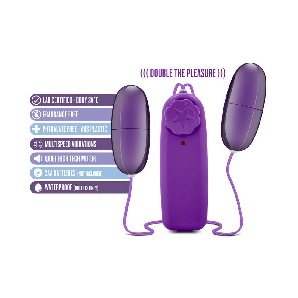 B Yours Double Pop Eggs Remote-Controlled Dual Bullet Vibrator Plum