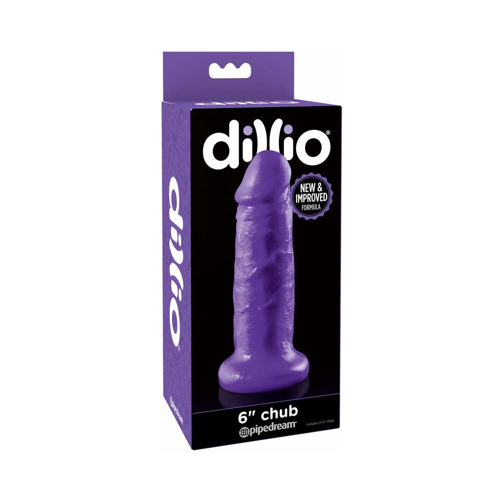 Dillio 6 inches Chub Realistic Dildo With Suction Cup Purple