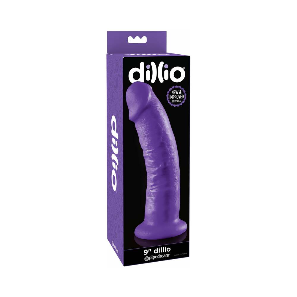 Dillio 9 inches Realistic Dildo With Suction Cup Purple