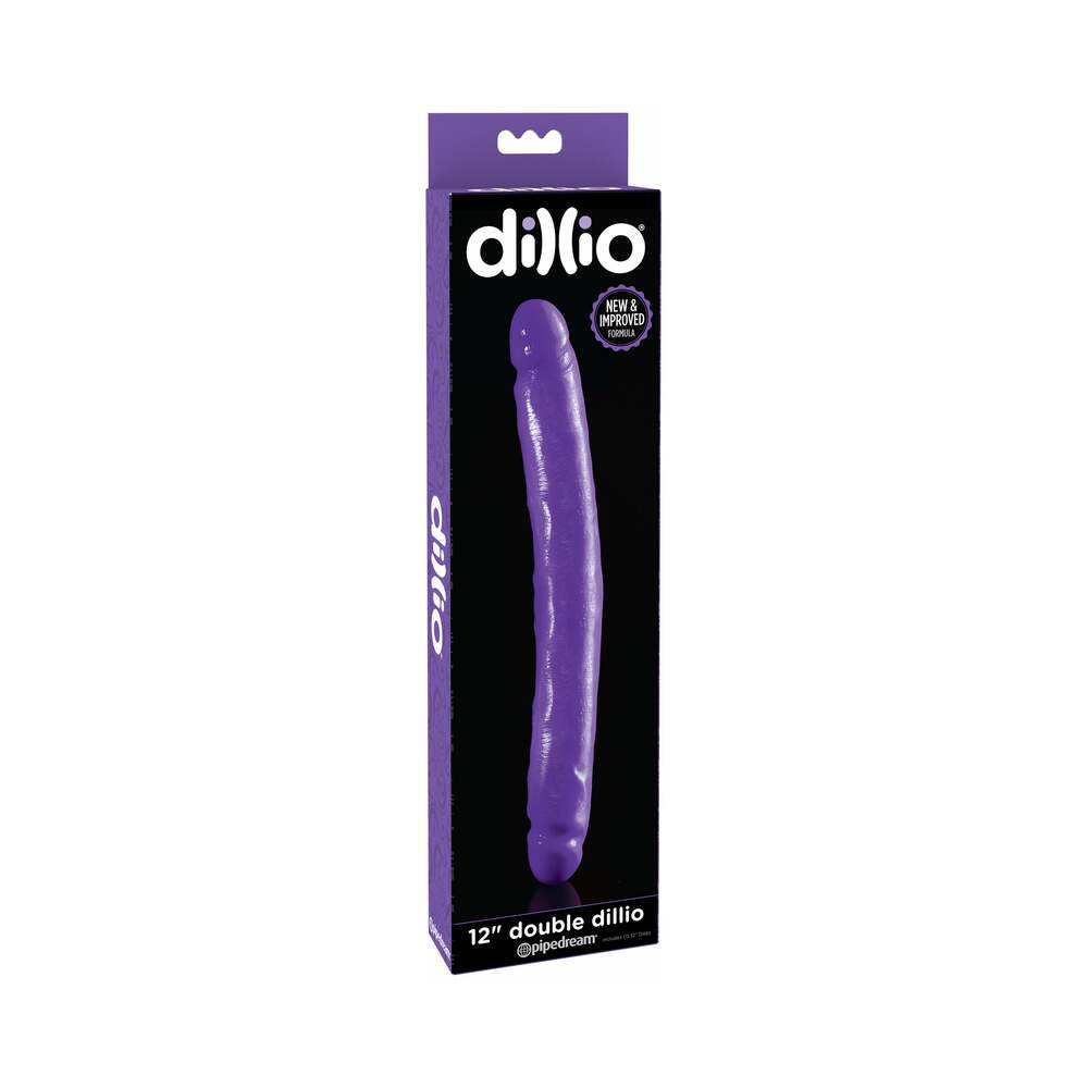 Dillio 12 inches Double Dong Realistic Dual-Ended Dildo Purple
