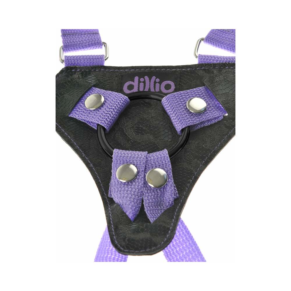 Dillio Adjustable 7 inches Strap-On Suspender Harness Set Purple