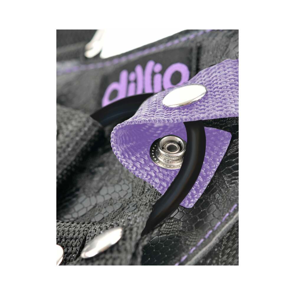 Dillio Adjustable 7 inches Strap-On Suspender Harness Set Purple